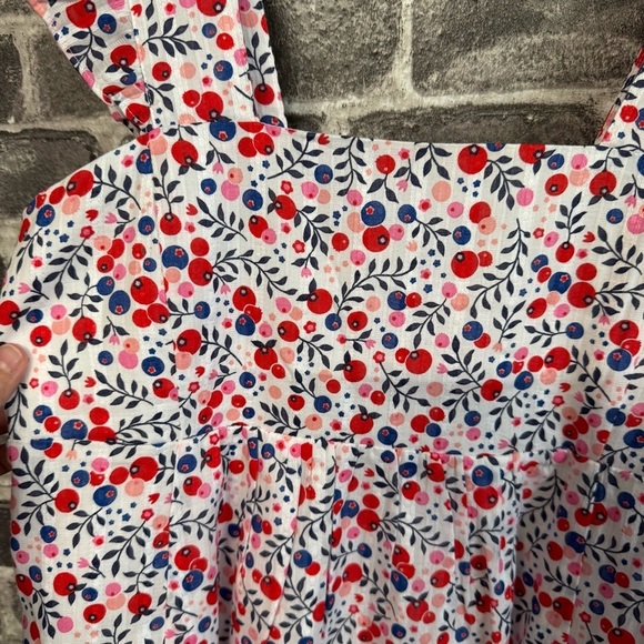 Draper James Maddie Babydoll Dress in Berry Print white red floral mini - Picture 5 of 14